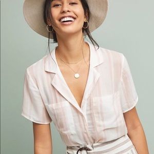 cloth & stone Anthropologie striped Dana button down